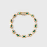 Green Gemstone Bracelet (Gold) - 7mm
