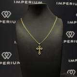 Solid Gold Radiant Cross Pendant