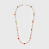 Women's Red Clover Tennis Chain (Gold) - 4mm