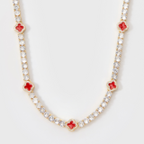 Red Clover Tennis Chain (Gold) - 4mm