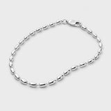 Oval Bead Bracelet (Silver) - 2.5mm