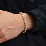 Women's Micro Clustered Tennis Bracelet (Gold) - 5mm