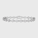 Women's Honeycomb Tennis Bracelet (Silver) - 6.5mm