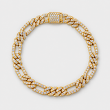 Iced Figaro Bracelet (Gold) - 7mm