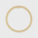 Women's Iced Micro Prong Cuban Chain + Bracelet (Gold) - 5mm