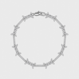 Iced Barbed Wire Bracelet (Silver) - 6mm