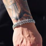 Iced Prong Cuban Chain + Bracelet (Silver) - 12mm