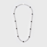 Women's Black Clover Tennis Chain (Silver) - 4mm