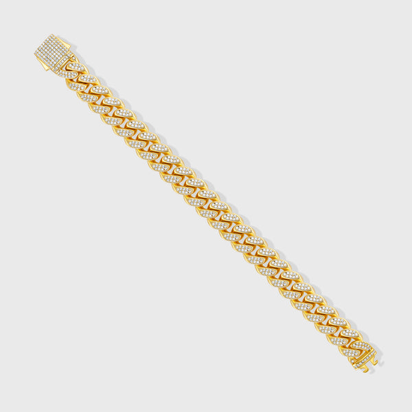 Iced Cuban Bracelet (Gold) - 12mm