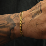 Miami Cuban Link Chain + Bracelet (Gold) - 5mm
