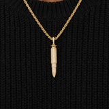 Iced Bullet Pendant (Gold)
