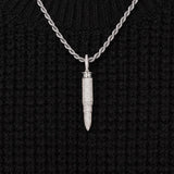 Iced Bullet Pendant (Silver)