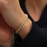 Women's Micro Clustered Tennis Bracelet (Gold) - 5mm