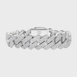 Iced Prong Cuban Chain + Bracelet (Silver) - 20mm