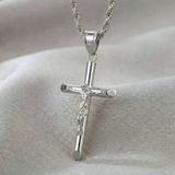 Rope Chain 4mm + Crucifix Pendant (Silver)