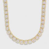 Women's Clustered Tennis Chain (Gold) - 8mm