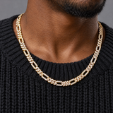 Iced Figaro Chain (Gold) - 7mm