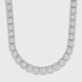 Women's Clustered Tennis Chain (Silver) - 8mm