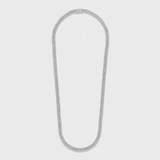 Women's Iced Micro Prong Cuban Chain (Silver) - 6mm