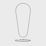 Women's Franco Chain + Bracelet (Silver) - 3mm