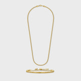 Franco Chain + Bracelet (Gold) - 3mm