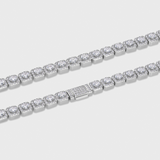 Women's Clustered Tennis Chain (Silver) - 8mm