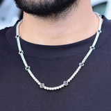 Black Clover Tennis Chain (Silver) - 4mm