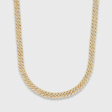 Women's Iced Micro Prong Cuban Chain + Bracelet (Gold) - 5mm