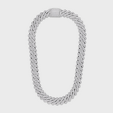 Iced Prong Cuban Chain + Bracelet (Silver) - 20mm