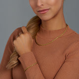 Women's Rope Chain + Bracelet (Gold) - 4mm