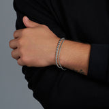 Micro Cuban + Rope Bracelet Stack (Silver)