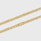 Women's Iced Micro Prong Cuban Chain (Gold) - 6mm