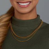 Women's Cuban 5mm + Micro Cuban Stack (Gold)