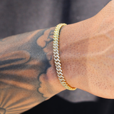Iced Micro Prong Cuban Chain + Bracelet (Gold) - 5mm