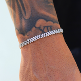 Iced Micro Prong Cuban Chain + Bracelet (Silver) - 5mm