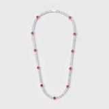 Red Clover Tennis Chain (Silver) - 4mm