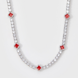 Red Clover Tennis Chain (Silver) - 4mm