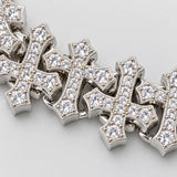 Iced Cross Chain (Silver) - 12mm