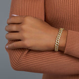 Women's Iced Cuban Bracelet (Gold) - 8mm