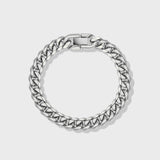 Cuban Link Chain + Bracelet (Silver) - 8mm