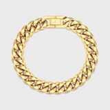 Cuban Link Chain + Bracelet (Gold) - 12mm