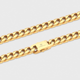 Cuban Link Chain + Bracelet (Gold) - 12mm