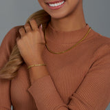Women's Franco Chain + Bracelet (Gold) - 3mm