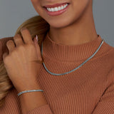 Women's Franco Chain + Bracelet (Silver) - 3mm