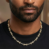 Iced Barbed Wire Chain (Gold) - 6mm