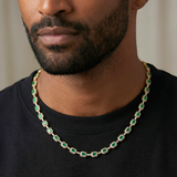 Green Gemstone Chain (Gold) - 7mm