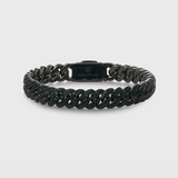 Iced Cuban Bracelet (Black) - 10mm