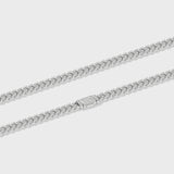 Women's Iced Cuban Chain (Silver) - 8mm