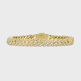 Women's Iced Cuban Chain + Bracelet (Gold) - 8mm