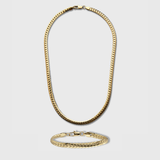Miami Cuban Link Chain + Bracelet (Gold) - 5mm